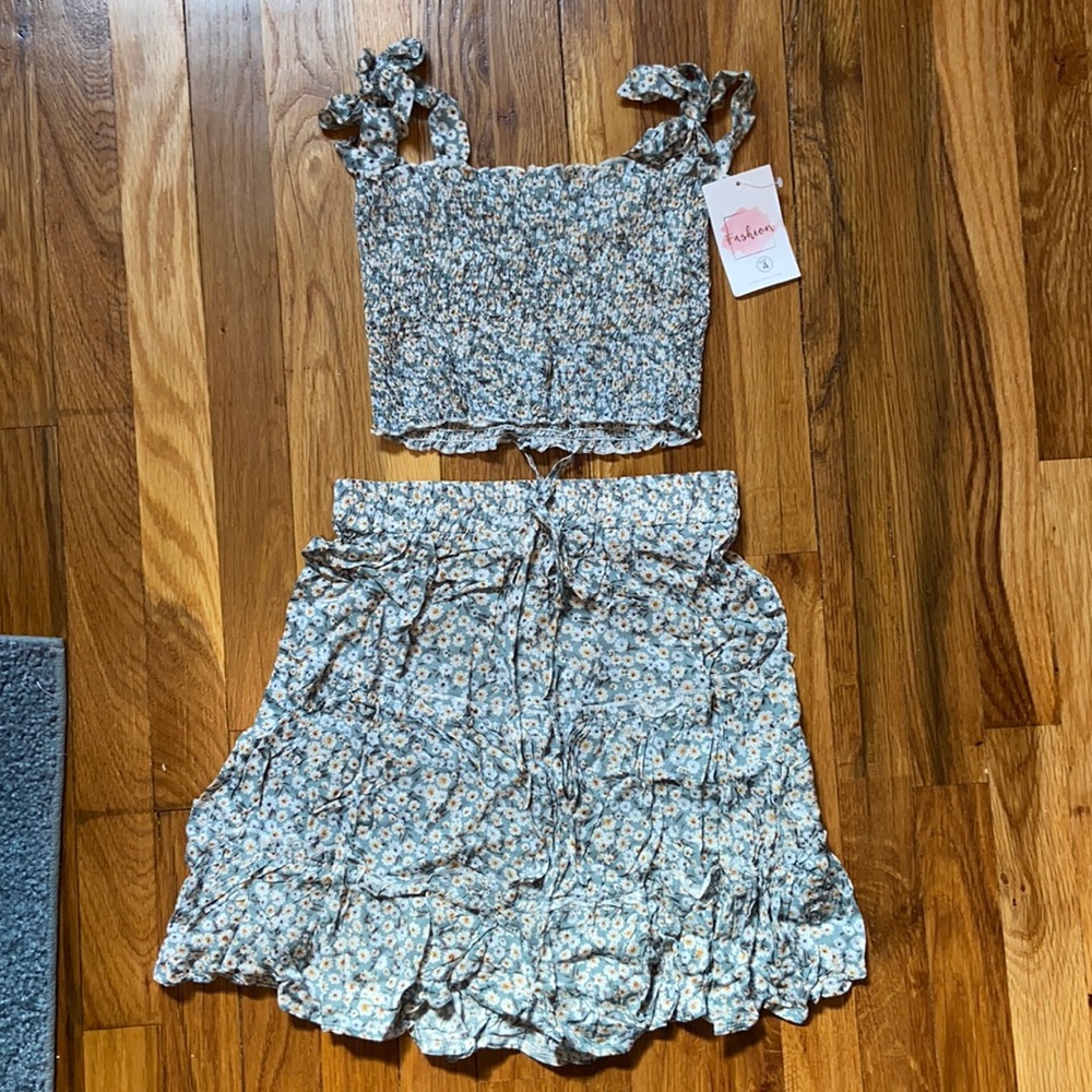 A top and skirt set
